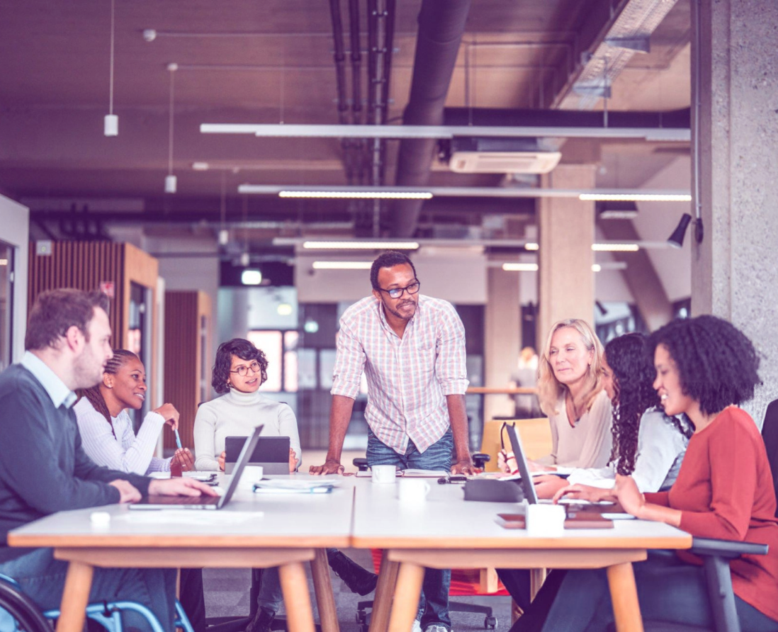 IT manager troubleshooting network issues in a server room